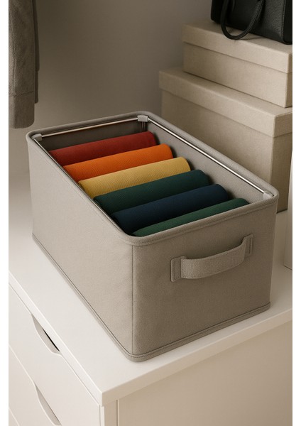 3 Adet Çelik Çerçeveli Katlanabilir Dolap Içi Raf Düzenleyici 45X25X20 Saklama Kutusu Organizer indirimleri