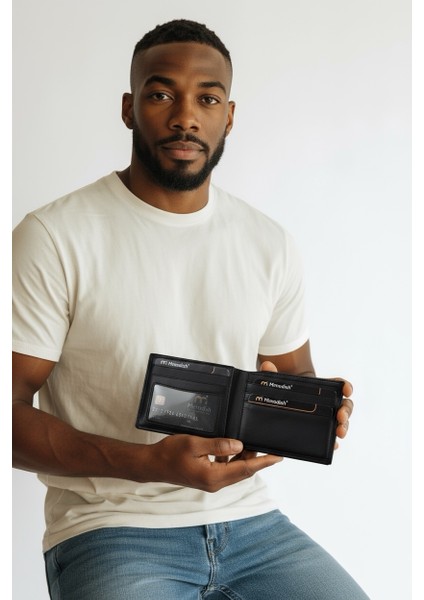 1604 1.Sınıf İşçilik Lüks Hakiki Gerçek Deri Kurumsal Hediye Cüzdan Özel İç Bölümlü Özel Lüks Astarlı Yatay Özel Düz Siyah Renk Gizli Kartlık Gözlü Lüks Gerçek Deri Erkek Cüzdan