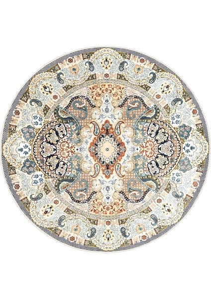 Zeminde Bir Dönüş Yuvarlak Medalyonlu Halı Tasarımı - Kaymaz Taban fırsatları