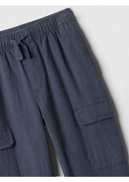 Erkek Çocuk Koyu Mavi Keten Karışımlı Pull-On Pantolon indirimleri