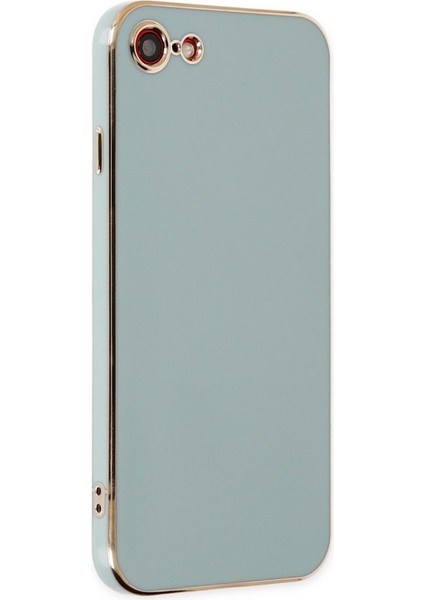 iPhone Se 2020 Kılıf Parlak Yapılı Esnek Volet Silikon Kapak