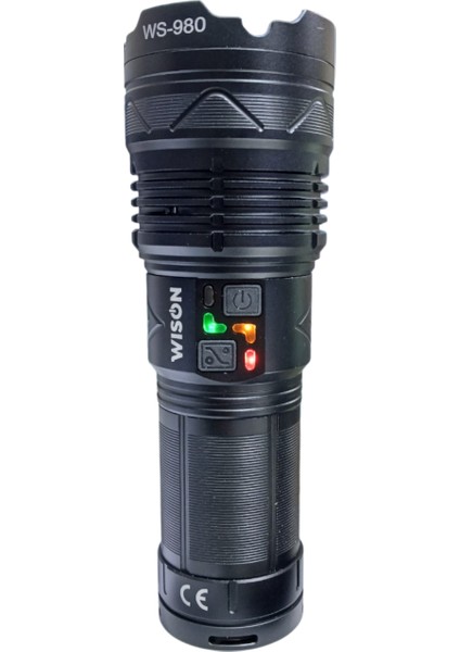 980 Profesyonel Zoomlu El Feneri | 60W – 6000 Lümen – 13.200 Mah – Type‑c – Metal Gövde fırsatları