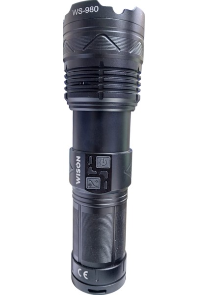 980 Profesyonel Zoomlu El Feneri | 60W – 6000 Lümen – 13.200 Mah – Type‑c – Metal Gövde indirimleri