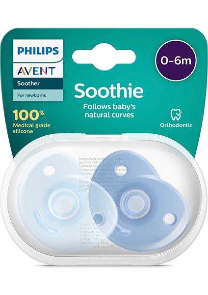 Soothie Emzik 0-6AY Mavi Ikili 1 Adet