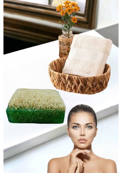 2li Set %100 Doğal Kabak Lifli Çay Ağacı Sabun El Yüz Kurulama Havlu fırsatları