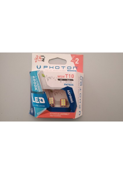 24 Volt Photon Dipsiz T10 LED Park Plaka Ampulü Beyaz Renk PH7024