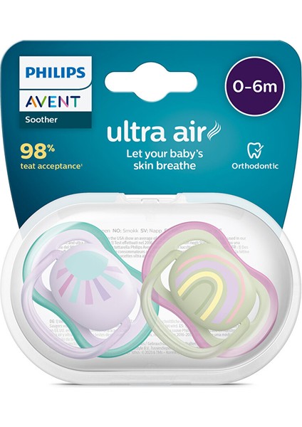 Ultra Air Emzik 0-6 Ay, 2'li Paket, Kız