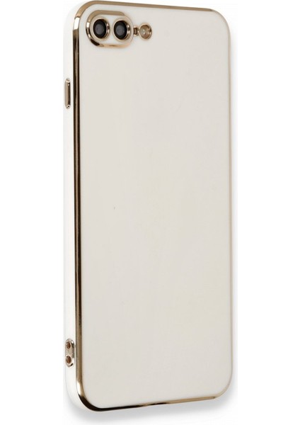 iPhone 8 Plus Kılıf Parlak Yapılı Esnek Volet Silikon Kapak