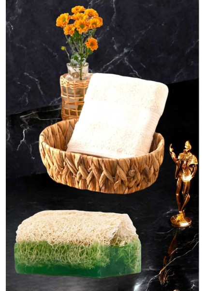 2li Set %100 Doğal Kabak Lifli Aloe Vera Sabun El Yüz Kurulama Havlu modelleri