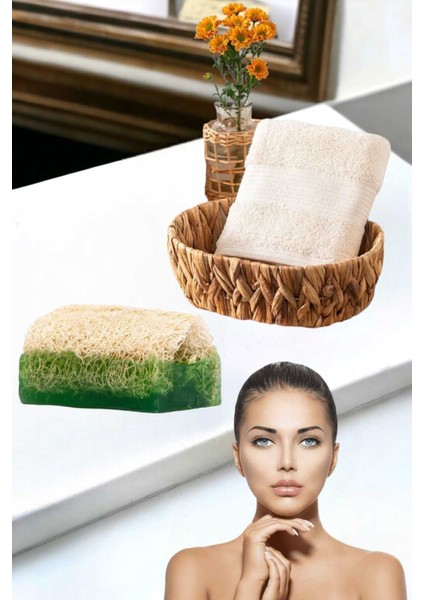 2li Set %100 Doğal Kabak Lifli Aloe Vera Sabun El Yüz Kurulama Havlu fırsatları