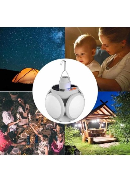 Zeroshop Katlanabilir Askılı Kamp Lambası 5 Kanatlı Pratik Güneş Enerjili modelleri