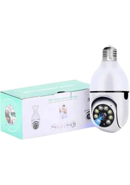 Zeroshop Wifi Güvenlik Kamerası 360 Derece Dönebilen Harekete Duyarlı Gece Görüşlü Ampul