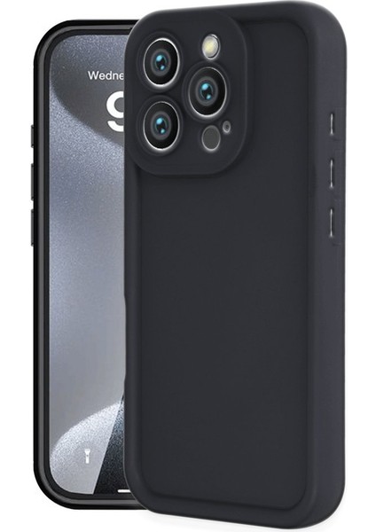 iPhone 16 Pro Kılıf Kenarları Yükseltili ve Yumuşak Dokulu Silikon Kapak Ryc/viera