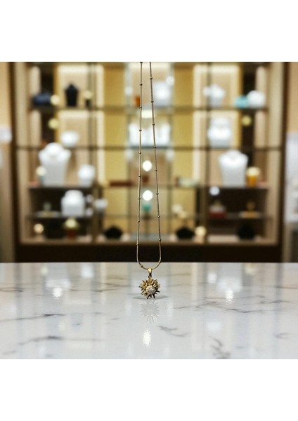 Kadın Kolye 316L Çelik Güneş Figürlü Dönen Uçlu Kolye Gold Paslanmaz Alerji Yapmaz 316L Çelik Kolye Kadın Güneş Kolye Altın Renkli Kolye Çelik Takı Alerji Yapmaz Kolye Şık Kolye Modelleri Şık Tasarım indirimleri
