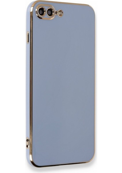 iPhone 8 Plus Kılıf Parlak Yapılı Esnek Volet Silikon Kapak