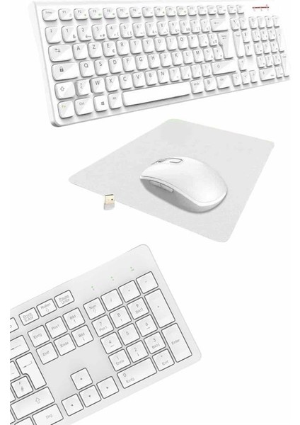 Zeroshop Klavye Mouse Seti Sessiz Kablosuz Türkçe Tv Pc Uyumlu