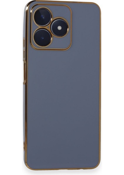 Realme C53 Kılıf Parlak Yapılı Esnek Volet Silikon Kapak