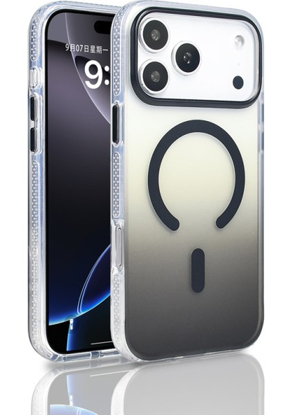 iPhone 17 Pro Max Renk Geçişli Şeffaf Sert Toros Premium Magsafeli Kapak