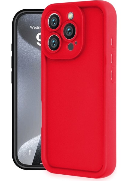 iPhone 16 Pro Kılıf Kenarları Yükseltili ve Yumuşak Dokulu Silikon Kapak Ryc/viera