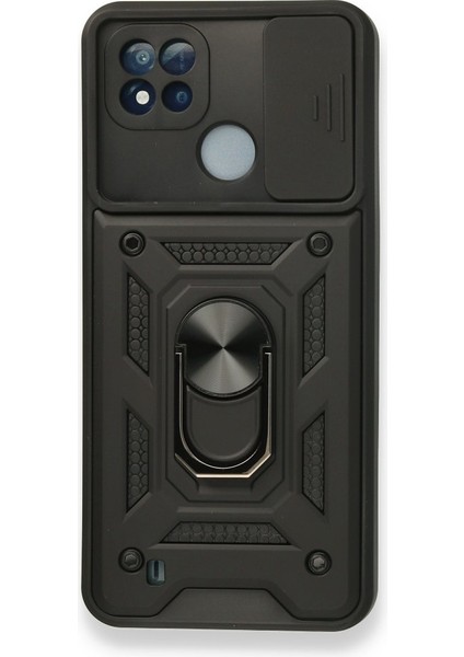 Realme C11 2021 Kılıf Tam Koruma Sağlayan Kamera Sürgülü Sert Silikon Kapak Ryc/pars Yüzüklü