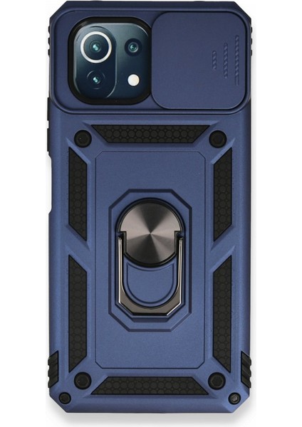 Xiaomi Mi 11 Lite Kılıf Tam Koruma Sağlayan Kamera Sürgülü Sert Silikon Kapak Ryc/pars Yüzüklü