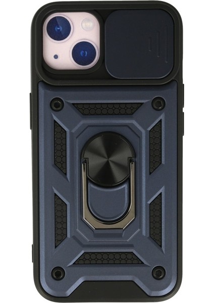 iPhone 15 Kılıf Kamera Koruma Sürgülü Şık Pars Tank Sert Silikon Kapak