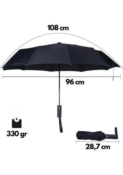 Unisex Fiber Telli Rüzgara Dayanıklı Katlanabilir Tam Otomatik Siyah Cep Şemsiye modelleri
