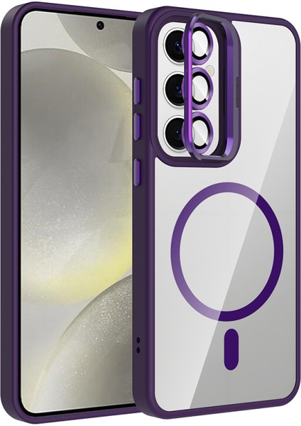 Samsung Galaxy S24 Fe Kılıf Lens Koruyucu Hediyeli ve Kamera Bölmesi Standlı Kapak Ryc/etro