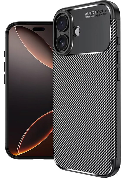 iPhone 17 Kılıf Karbon Gofret Desenli Kavex Premium Silikon Kapak