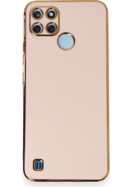 Realme C21Y Kılıf Parlak Yapılı Esnek Volet Silikon Kapak