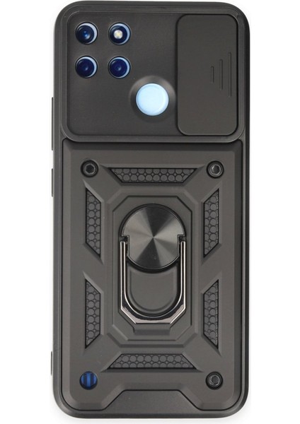 Realme C21Y Kılıf Kamera Koruma Sürgülü Şık Pars Tank Sert Silikon Kapak