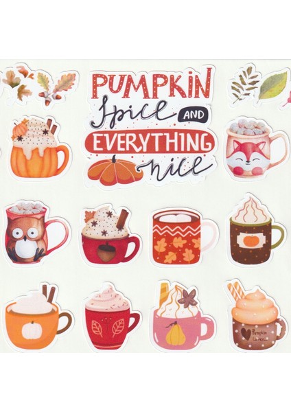 Pumpkin Spice Sticker Seti Happy Thanksgiving Sticker Sonbahar Etiket Fall Autumn Çıkartma NSTI0085 fiyatları
