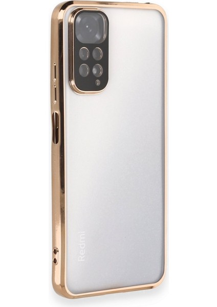 Redmi Note 11S Kılıf Kamera Lens Korumalı Razer Lens Silikon Kapak - Gold