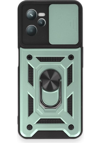 Realme C35 Kılıf Kamera Koruma Sürgülü Şık Pars Tank Sert Silikon Kapak