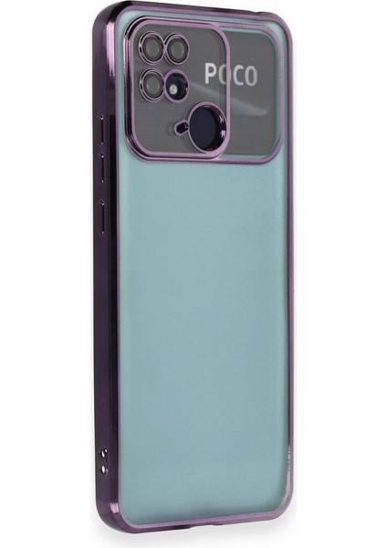 Redmi 10C Kılıf Kamera Lens Korumalı Parlak Silikon Kapak Ryc/razer Lens - Mor