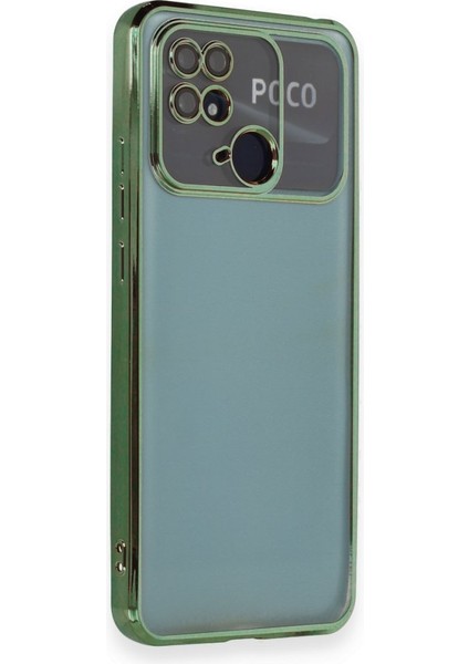 Poco C40 Kılıf Kamera Lens Korumalı Razer Lens Silikon Kapak - Yeşil