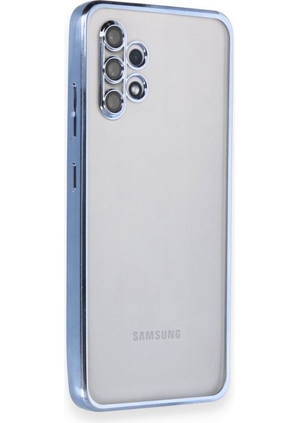 Samsung Galaxy A32 Kılıf Kamera Lens Korumalı Razer Lens Silikon Kapak - Açık Mavi