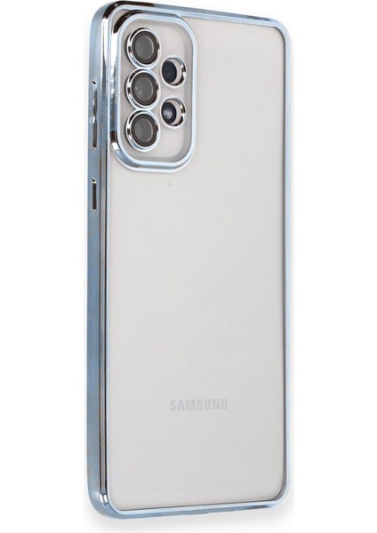 Samsung Galaxy A73 5g Kılıf Kamera Lens Korumalı Razer Lens Silikon Kapak - Açık Mavi