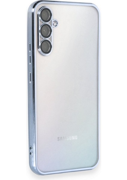 Samsung Galaxy A34 5g Kılıf Kamera Lens Korumalı Parlak Silikon Kapak Ryc/razer Lens - Açık Mavi