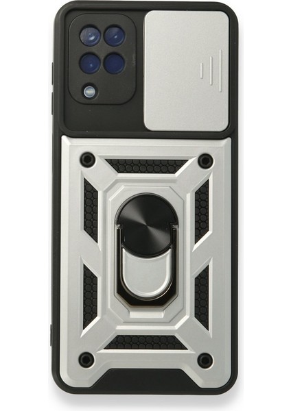 Samsung Galaxy M12 Kılıf Kamera Koruma Sürgülü Şık Pars Tank Sert Silikon Kapak