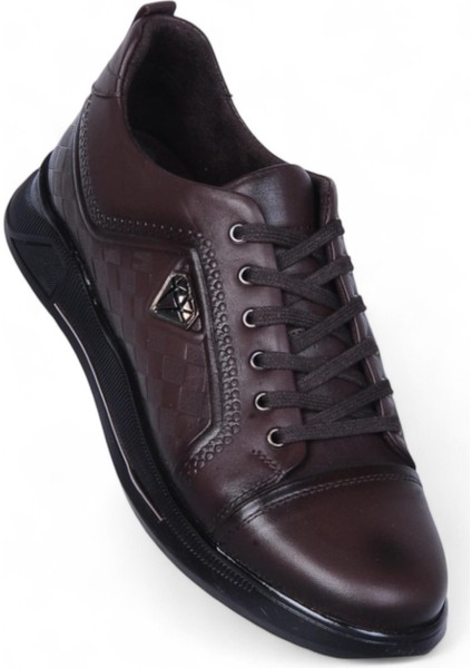 9022 Kahve Nopa %100 Deri Kışlık Erkek Casual Ayakkabı