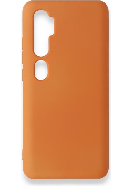 Xiaomi Mi Note 10 Pro Kılıf Içi Kadife Kaplı Nano Silikon Kapak - Turuncu