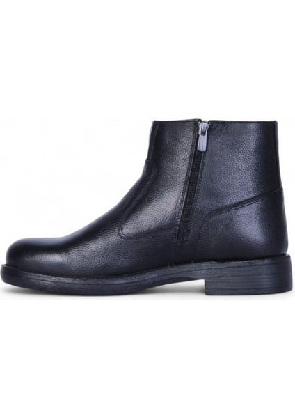 02386 Siyah Erkek Deri Kürklü Bot modelleri