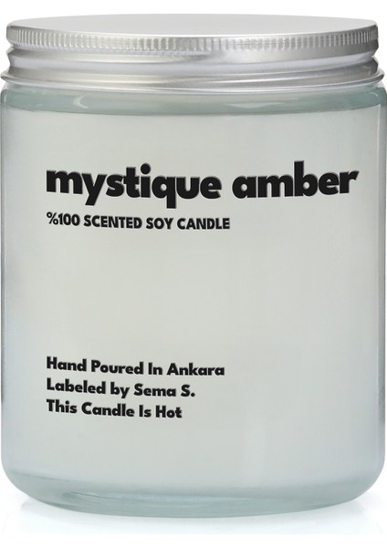 : Mystique Amber : Cam Kavanozda Kokulu %100 Soya Mum (Amber, Beyaz Gül, Yasemin, Paçuli) fırsatları