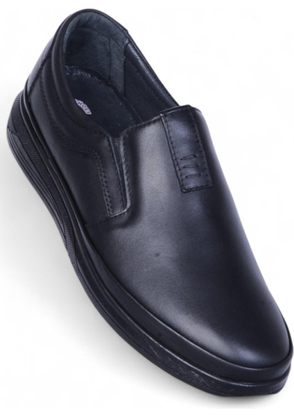 ME831 Siyah Kauçuk Deri Erkek Casual Ayakkabı