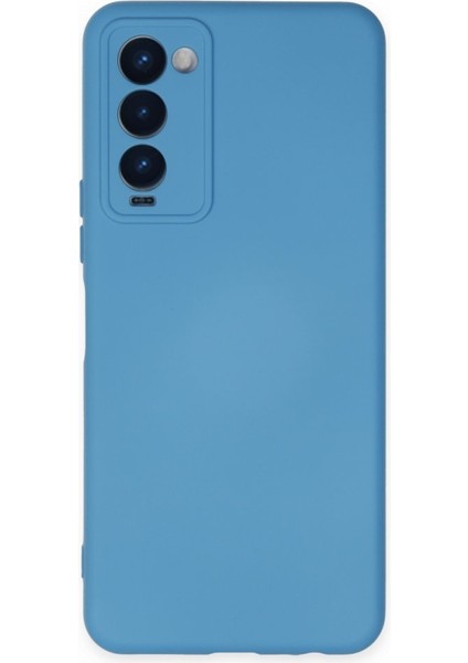 Tecno Camon 18 Kılıf Içi Kadife Kaplı Nano Silikon Kapak - Mavi