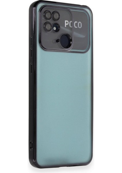 Redmi 10C Kılıf Kamera Lens Korumalı Parlak Silikon Kapak Ryc/razer Lens - Siyah