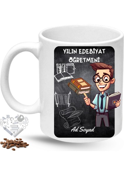 Edebiyat Öğretmeni Erkek Öğretmenler Günü Hediyesi Isimli Baskılı Porselen Kupa Bardak fiyatları