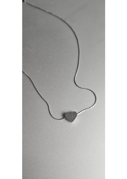 Paslanmaz Çelik Ince Zincir Mini Kalp Kolye-Silver fiyatları
