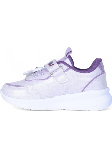 9700 Simli Gri-Lila Kız Çocuk Spor Ayakkabı modelleri